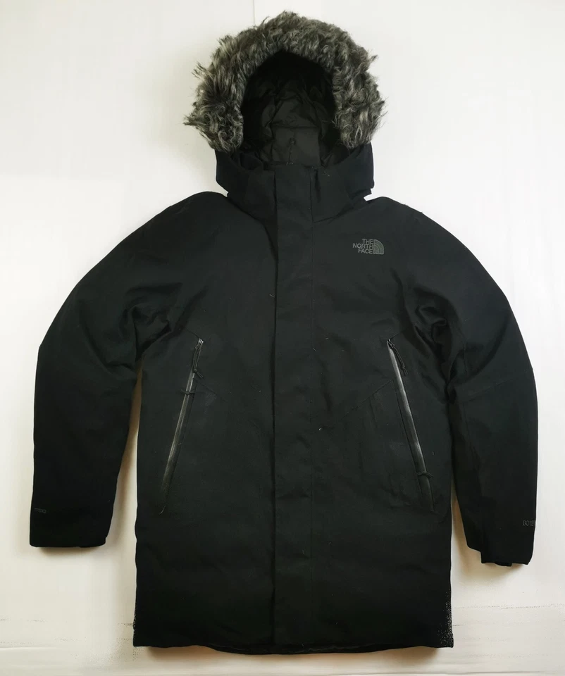 HOT Men's THE NORTH FACE @ 550 GORETEX PARKA DOWN FUR HOODED PUFFER BLACK Coat S - Image 3 of 4