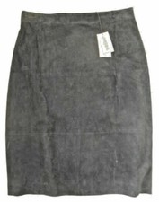 Jaeger Black Suede Skirt - Size UK 16