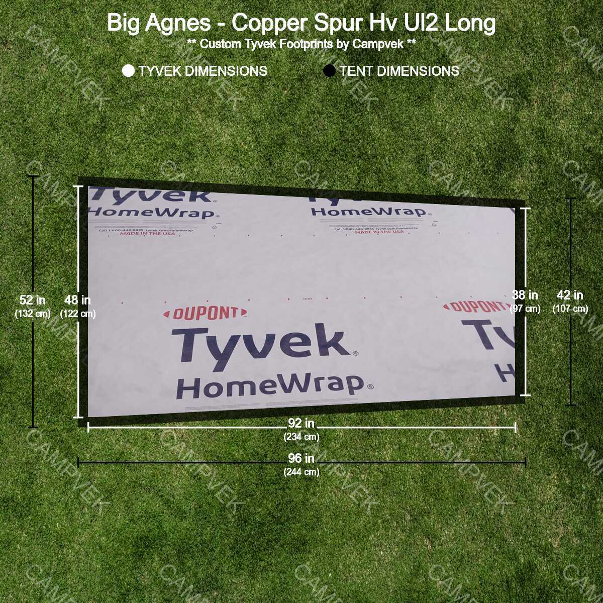 Tienda larga Tyvek Footprint for the Big Agnes Copper Spur Hv Ul2