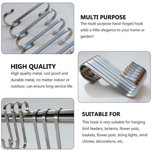 12 Pcs Stainless Steel Hook Decorative Hooks for Hanging Storage with - Picture 5 of 12