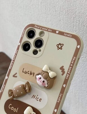3d cartoon girl decor iphone 12 pro max case 
