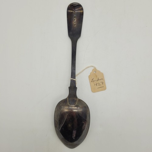 Antique English GEORGE IV Sterling Serving Spoon London 1827 - Picture 2 of 4