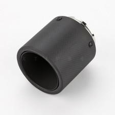 Black Carbon Fiber Exhaust Tip 2 12 Inch Inlet 3 12 Out 4 Long Straight Cut