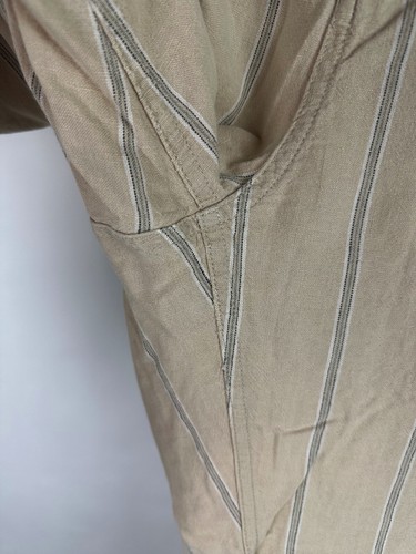 Pantalones de pijama vintage años 90 GAP L beige mezcla de lino rayas minimalista grunge DEFECTUOSOS - Imagen 6 de 18