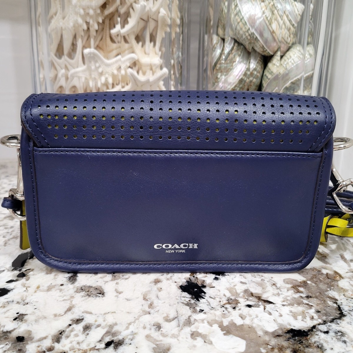 Coach Crossbody Legacy Perforated Penny Shoulder Bag Navy