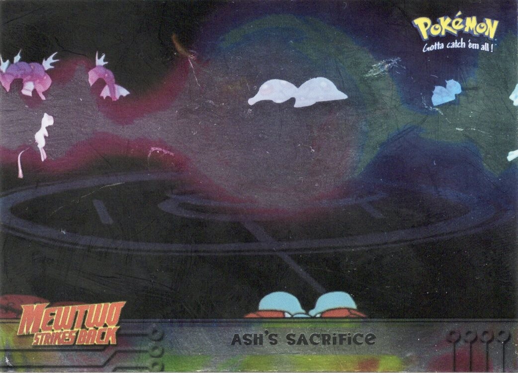 Pokemon TOPPS Mewtwo Strikes Back Ash's Sacrifice #36 HOLO FOIL BLUE LOGO