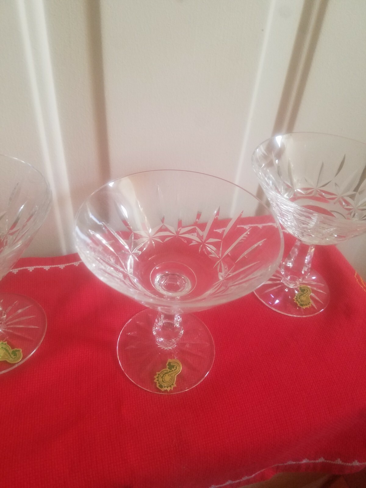 Four Vintage Waterford Rosslare Pattern Champagne/Sherbert Crystal glasses
