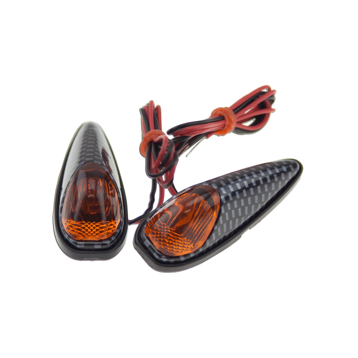 Amber Carbon Mini Bullet Turn Signal Motorcycle Flasher Surface