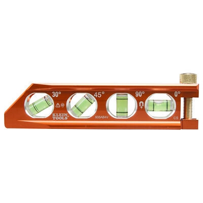 Klein Tools 935AB4V Torpedo Level, Magnetic, 4 Vial for Conduit Bending