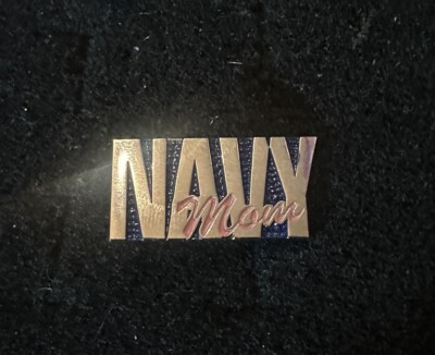 Vintage Navy Mom Lapel Pin Hat Tac - Silver Tone NOS USN