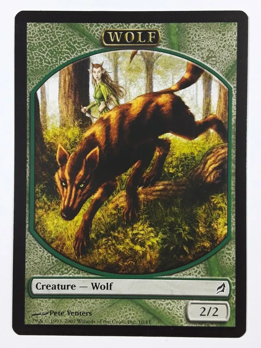 10 Token Cards - WOLF Tokens - Lorwyn (LRW) - Magic MTG FTG
