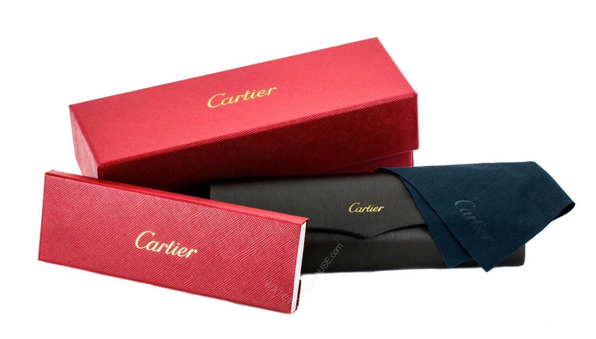 CARTIER Brown Lens with Gold Brown Wood Men's Sunglasses CT0013RS