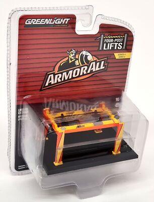 Greenlight 1/64 Diorama Armor All 4 Post Lift for Model Car Shop Garage  