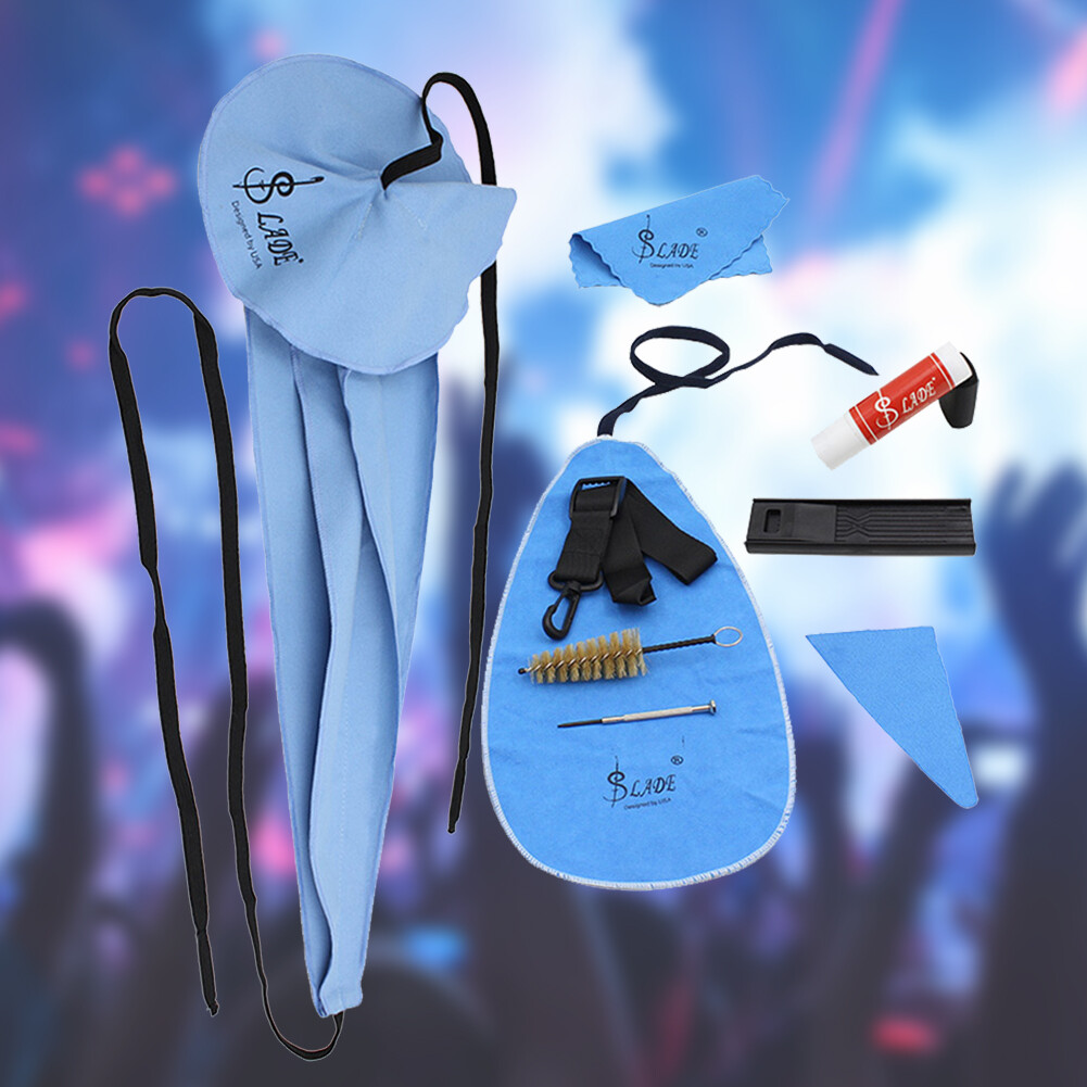 10Pcs Saxophone Cleaning Kit with 4 Cleaning Cloth/Brush/Cork Grease Convenient
