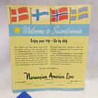 Vintage Travel Guide Map Scandinavia & Oslo Norwegian American Line