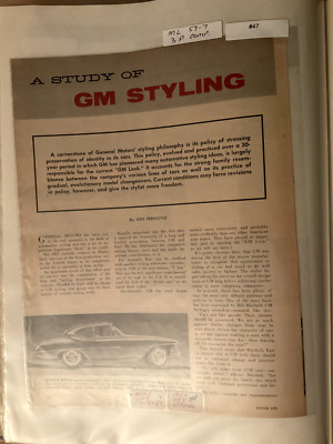 LBVETTE47 Article Study of GM Styling 1957 Corvette Dream Model Jul 1957 3 page