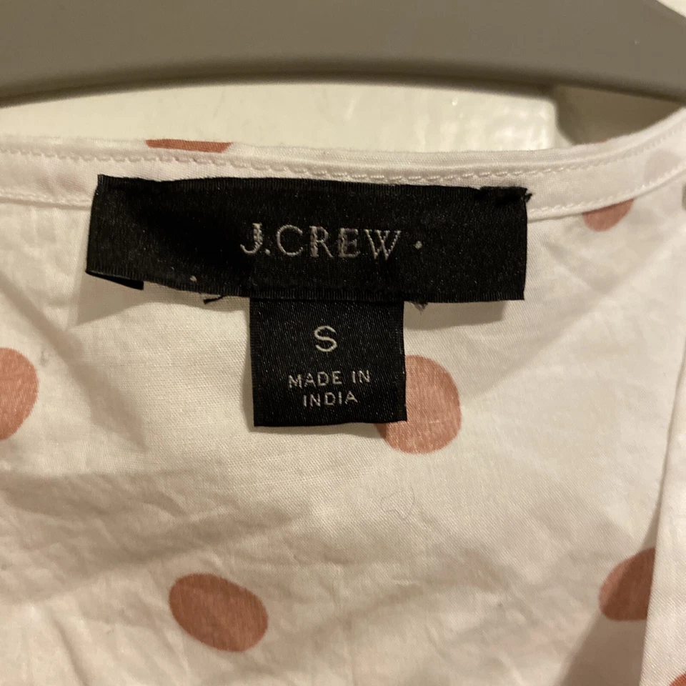 J.Crew женщин Puff рукав хлопок поплин надежном платье белый Rose Dot Ay846 маленький S - Изображение 2 из 4