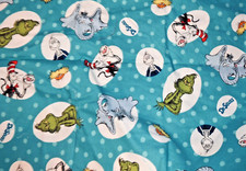 CELEBRATE SEUSS 73258 By Kaufman Grinch Horton Blue Dot Remnant 20"X9"