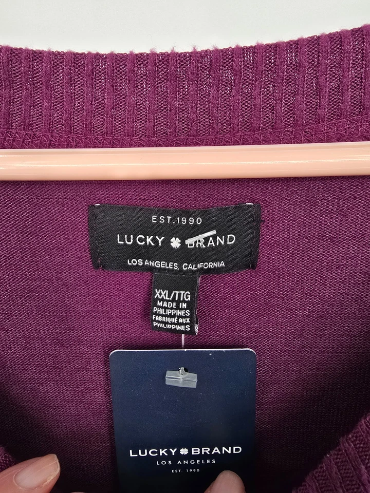 Lucky Brand Size 2XL Womens Sweater Purple Cozy Crewneck Knit Pullover NWT - Image 3 of 4