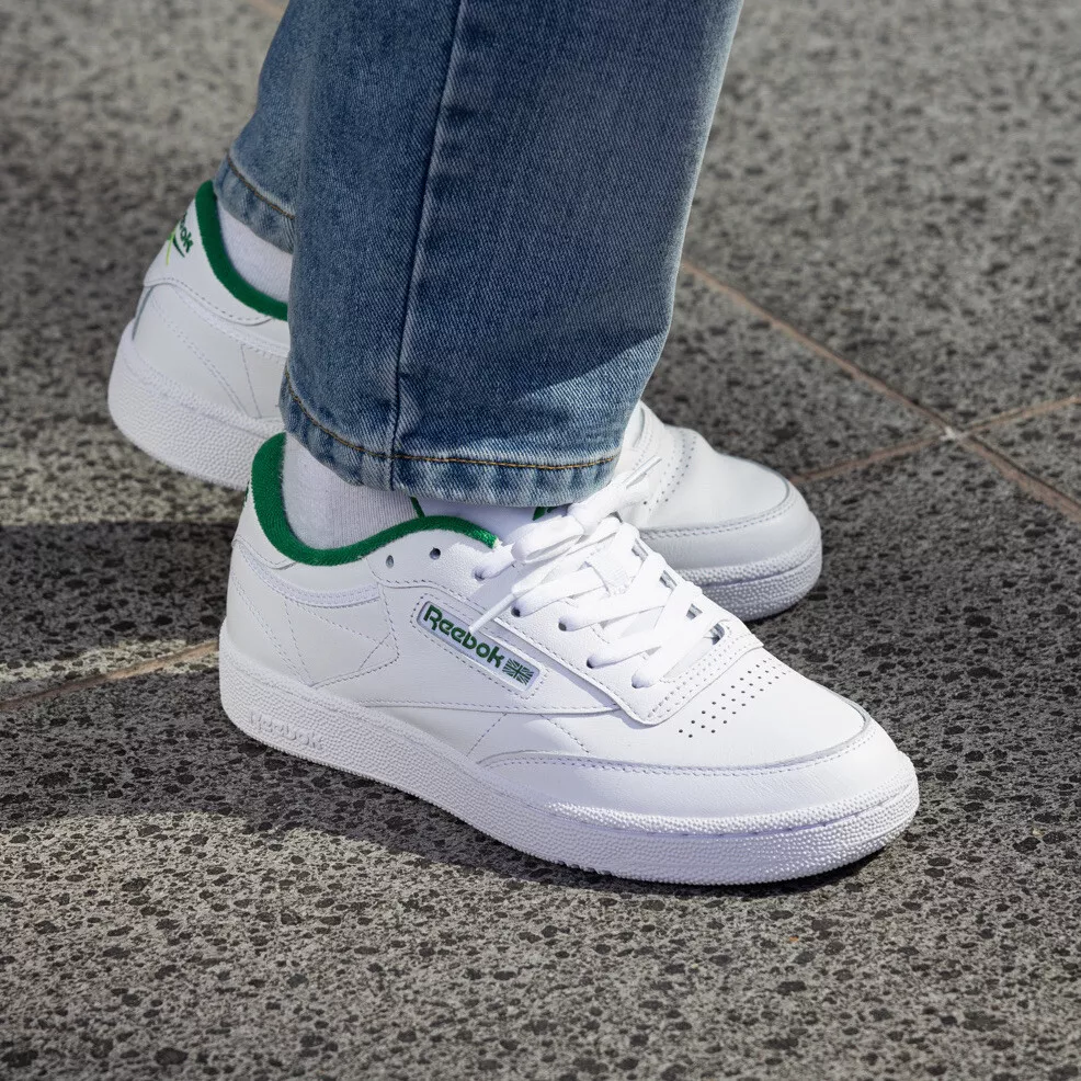 Reebok Club C 85 Men's Sneaker Tennis Shoe White Green Athletic