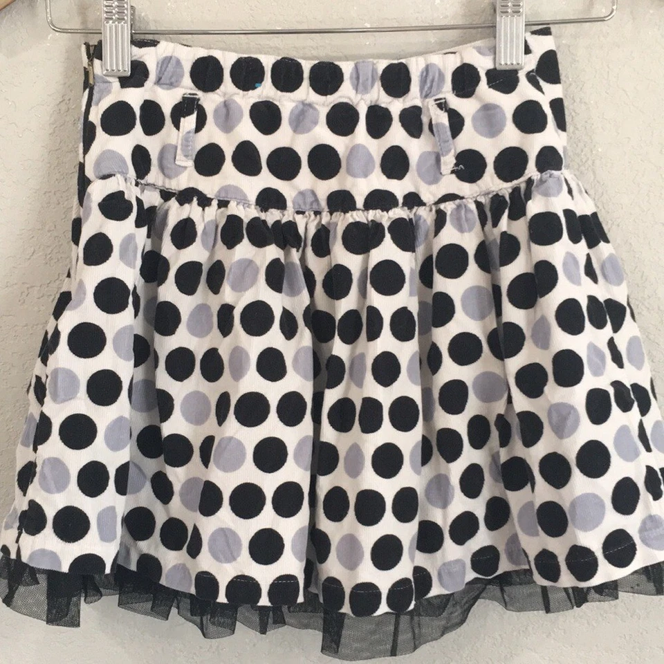 The Children's Place 女孩 M 8 裙灯芯绒迷你圆点花边下摆 100% 棉 — 第 3/4 张图片