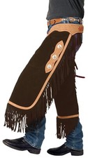 Western Chinks Chaps - Suede Leather - Basket Stamp - Brown Only- S,M,L,XL