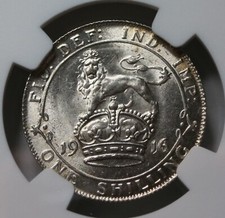GREAT BRITAIN England UK 1 Shilling 1916 NGC MS 63 UNC Silver George V Lion War
