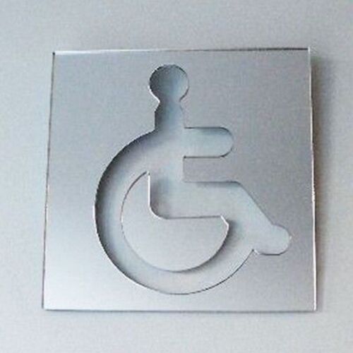 Square Disabled Toilet Door Sign Shaped Acrylic Mirrors - Various Sizes