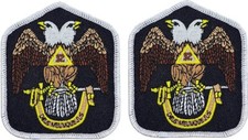 Masonic Scottish Rite 32nd Degree Color Patch  |2PC - iron on sew  3.5"