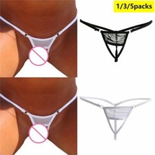 1-5packs Women Lingerie Mini Micro Crotchles Panties Thong G-String Underwear ⇖