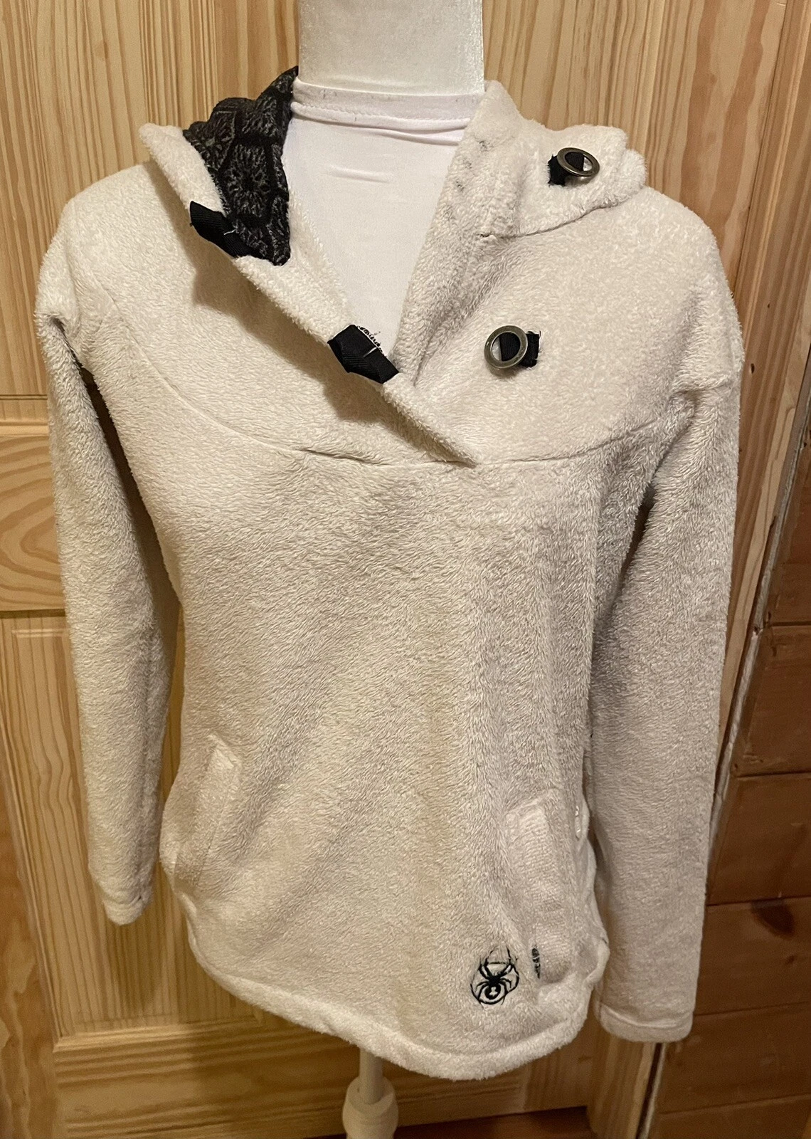 Spyder Women's Fleece Hoodie Jacket with back Zipper Pocket Size Small ~ EUC