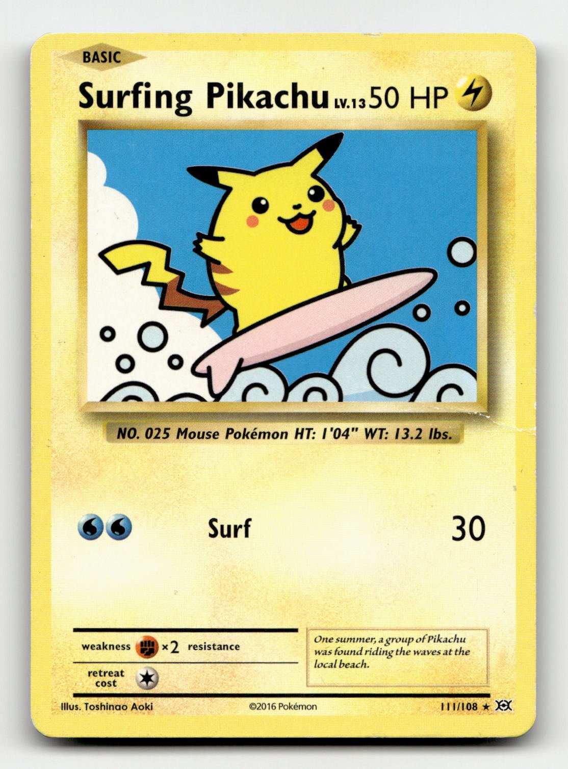 Surfing Pikachu 111/108 XY - Evolutions Pokemon