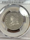 PCGS VF DETAILS 1825/4/2 CAPPED BUST LARGE SIZE QUARTER GRAFFITI