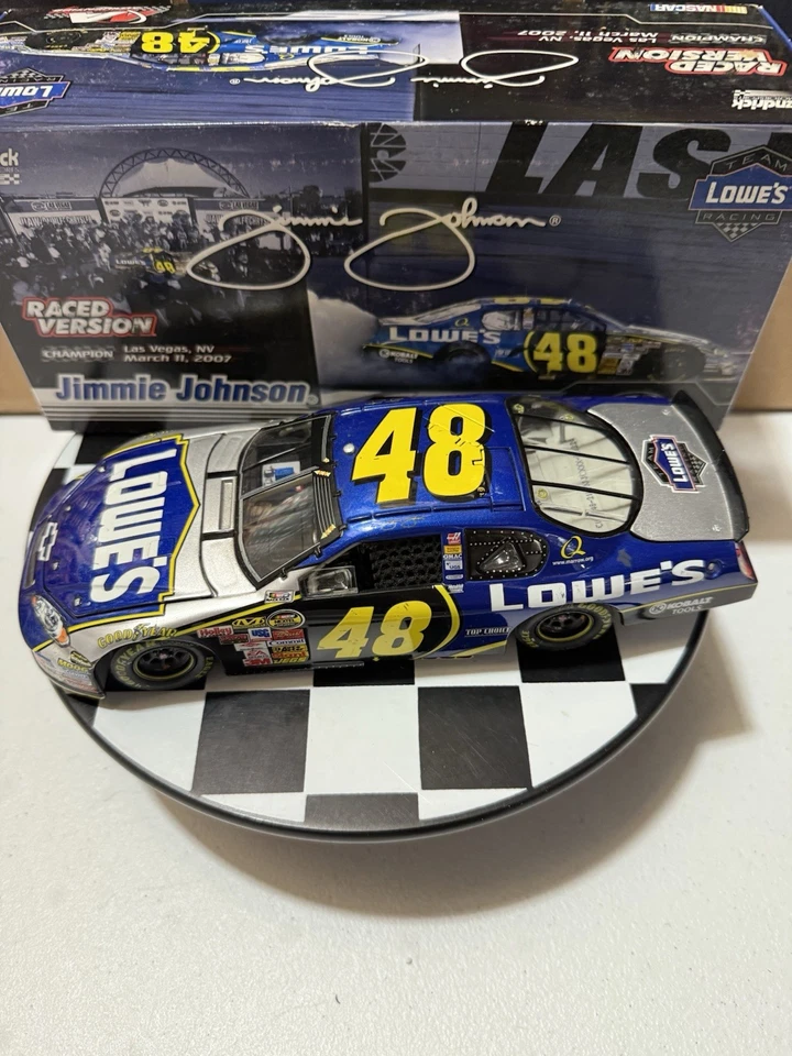 RARE* Jimmie Johnson #48 Lowe’s 2007 Las Vegas Raced Win 1/24 Nascar Diecast - Image 2 of 4