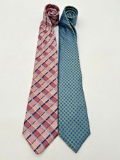 Lot of 2 Mens Michael Kors Pure 100 Silk Ties Beautiful Colors Geometric