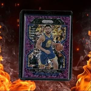 2021-22 Panini Prizm Klay Thompson Purple Fast Break Prizm 68/75 #92