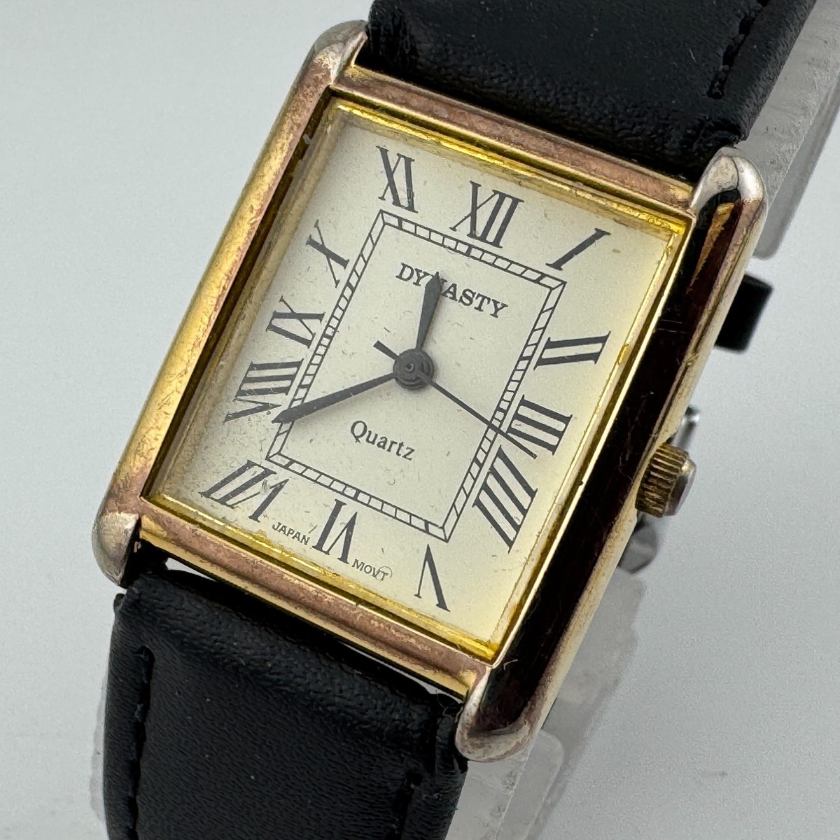 Vintage Gold-tone Bracelet Watch Black Dial Japan Quartz 1999 Rhinestone Links Avon 1999 Silver Plated Metal main image 3