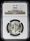 1941 Walking Liberty Half Dollar 50c NGC MS66