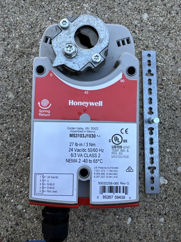 Honeywell HF23BJ060 Direct Coupled Actuator 27 lb -in Spring Return