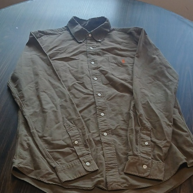 Ralph Lauren Men's Brown Cotton Long Sleeve Custom Fit Button-Down Shirt