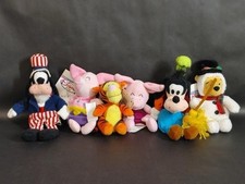 Lot Of 6  Disney Bean Bag Goofy Pooh Piglet Tiger  More