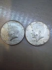Lot of 2 40% Silver JFK Kennedy Half Dollars 1967 1968