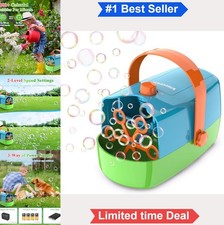 Bubble Machine Automatic 3 in 1 Blower 330ml Tank USB Battery Dual Speed Indoor