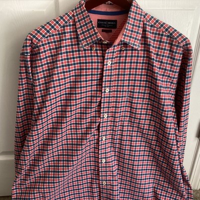 Casa Moda Men s Multicolor Plaid Long Sleeve  Button Down Dress Shirt Size XXL