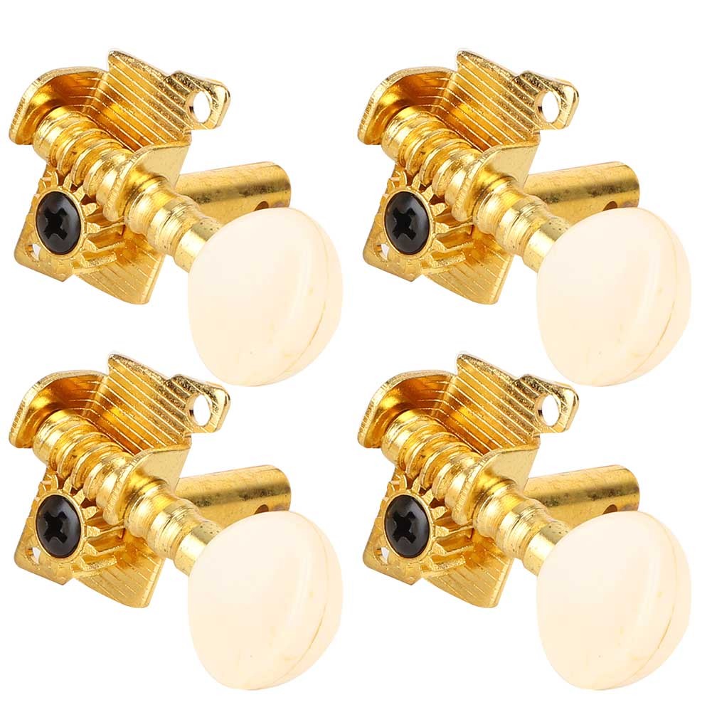 Guitar Pegs Professional Metal Guitar Tuning Pegs 2L 2R Gold With White Buttons