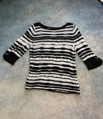 Jones New York Sport Women's Black And White Knit Top Size XL