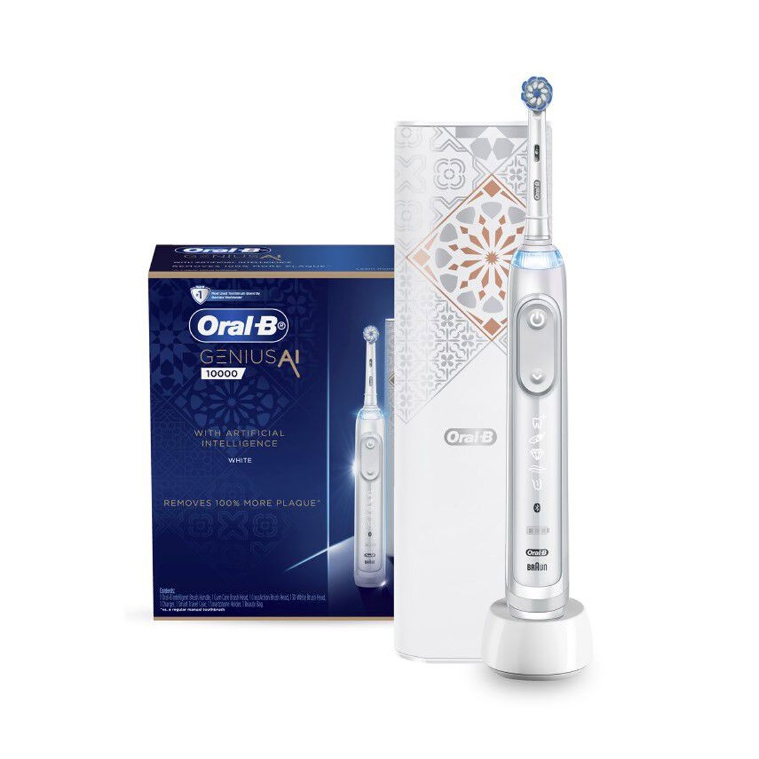 Oral-B Genius AI 10000 Electric Toothbrush with 3 Replacement