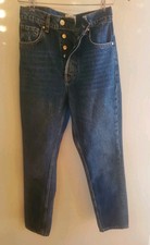 ANINE BING BLUE HIGHWAISTED BUTTON UP JEANS SIZE 27 INSEAM 28"