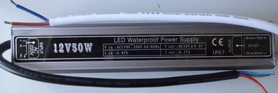 LED Power Supply, DC 12 V, 50 W, IP67