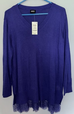 INC International Concepts Top Women's L Iris Long Sleeve High-Low Hem Pullover